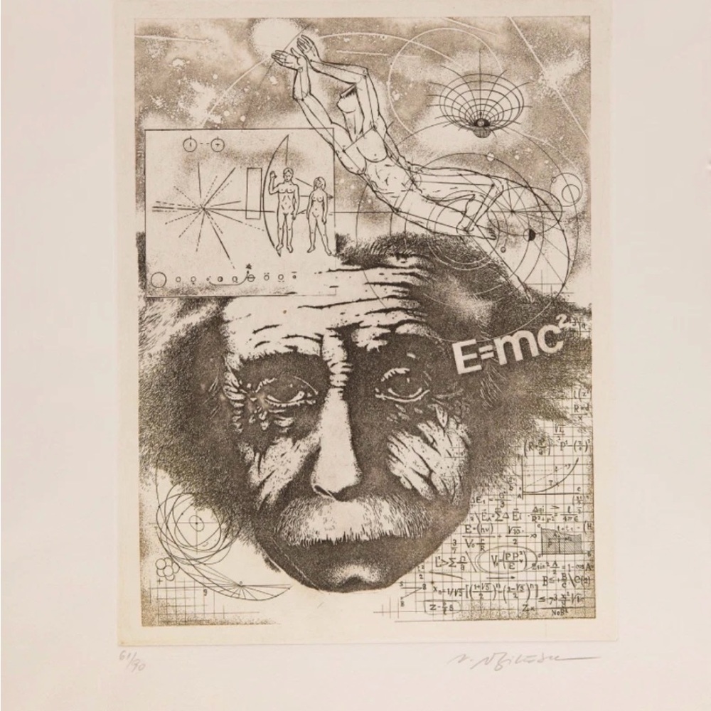 Albert Einstein: Etching by V. Giverson and Signed (Ltd. Ed. #61/90)
